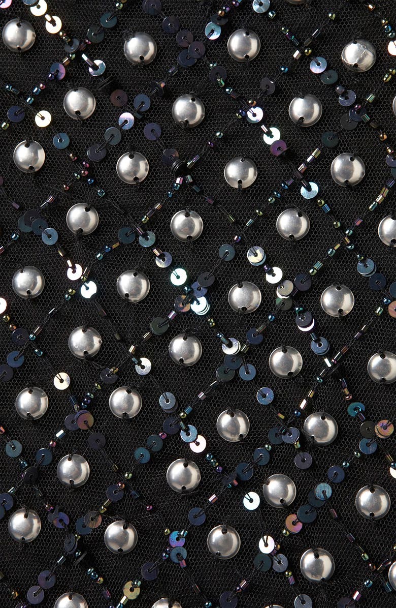 Topshop Embellished Sheer Hem Pencil Skirt, Alternate, color, 