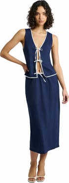 Onia Air Linen Tie Front Tank