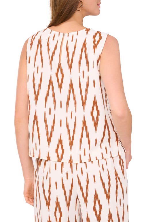 Vince Camuto Ikat Print Tank In Brown