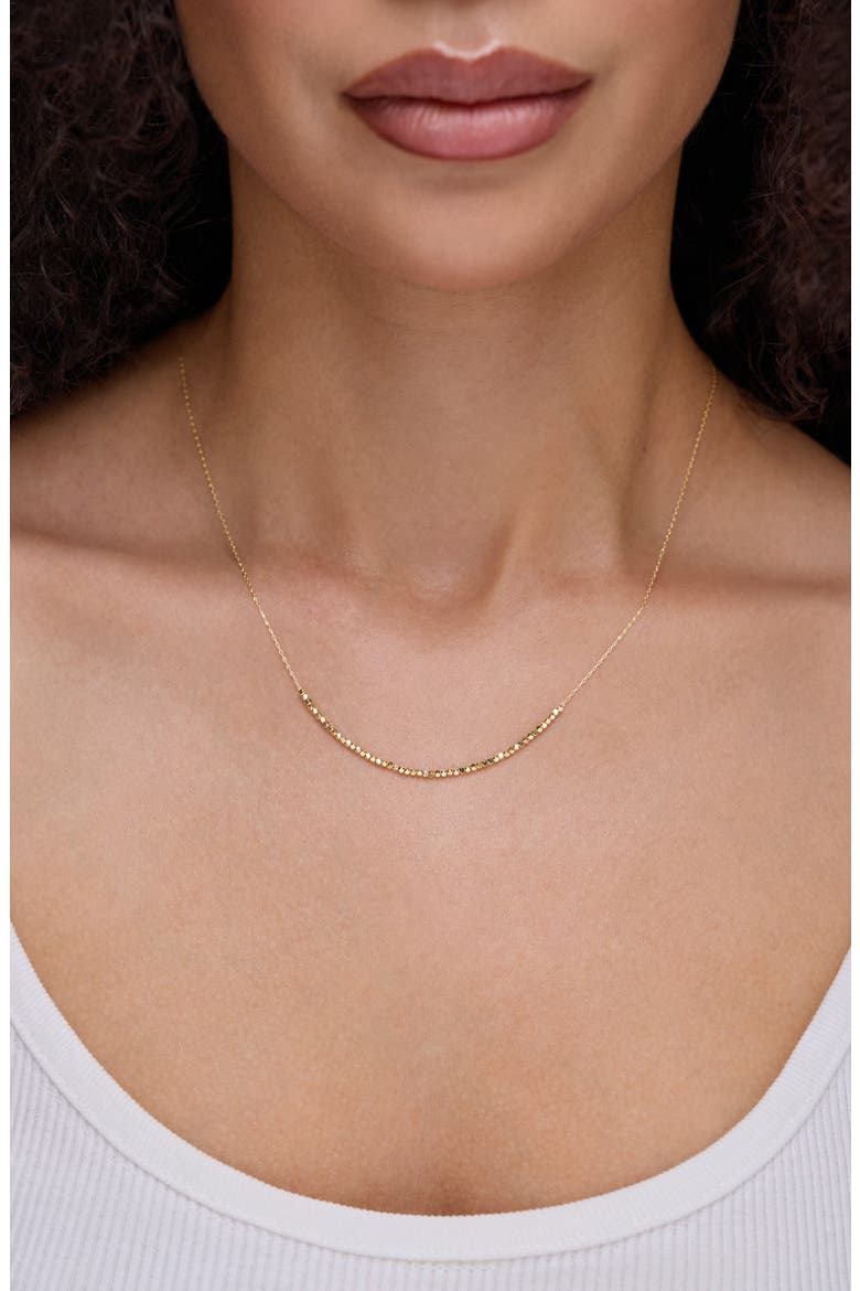 14K Gold Beaded Chain Necklace, Alternate, color, 14K YELLOW GOLD