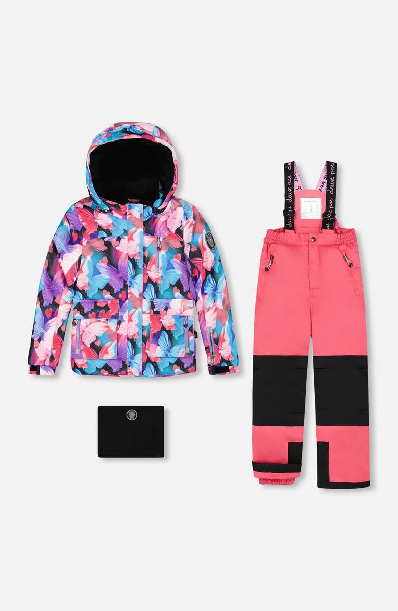 Deux par Deux Two-Piece Play Snowsuit with Butterfly Jacket, Main, color, 