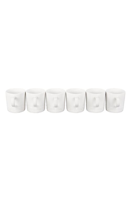 Le Creuset Set Of 6 12-ounce Stoneware Mugs In White