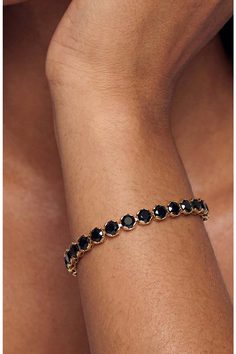 Cubic Zirconia Tennis Necklace, Alternate, color, BLACK