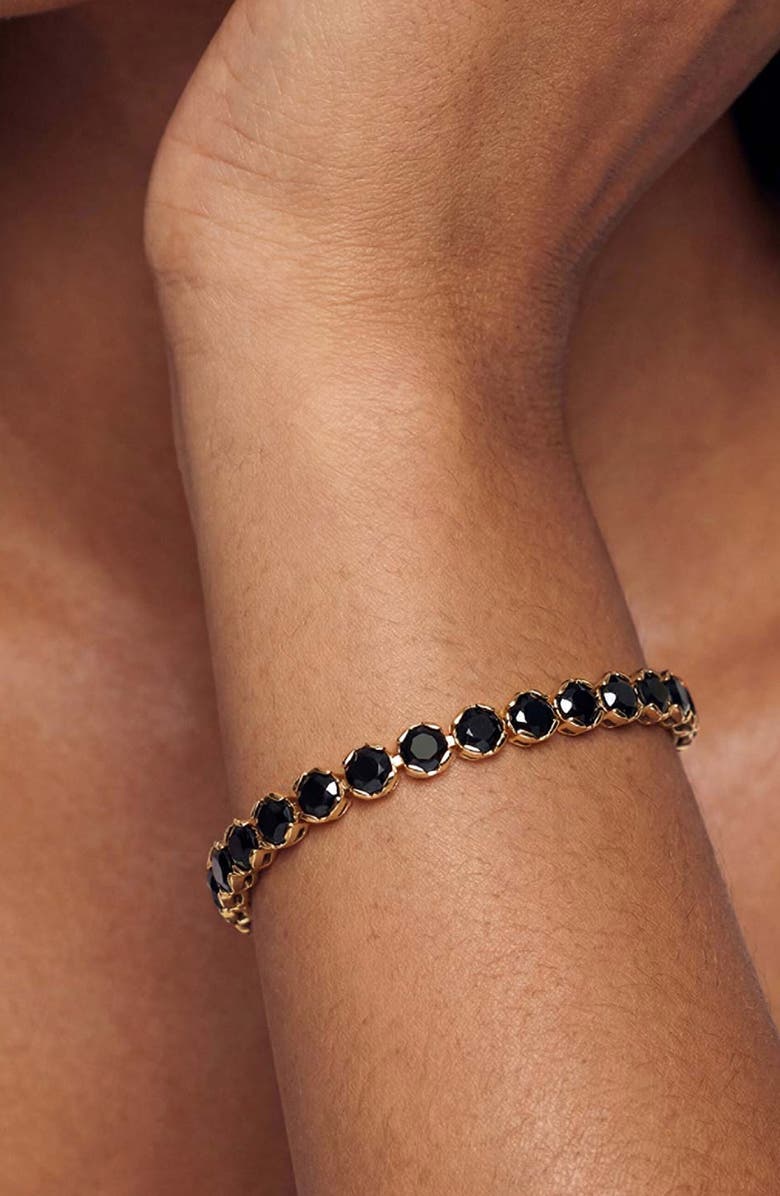 Ettika Cubic Zirconia Tennis Necklace, Alternate, color, Black