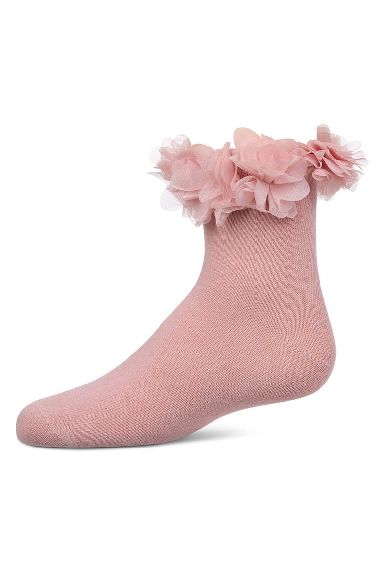 Kid's Floral Halo Anklet Socks, Main, color, Blush Pink