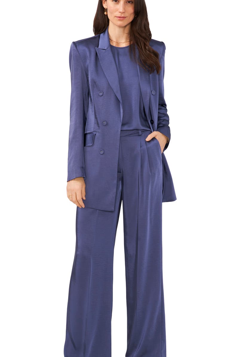 Vince Camuto Double Breasted Satin Longline Blazer, Alternate, color, 