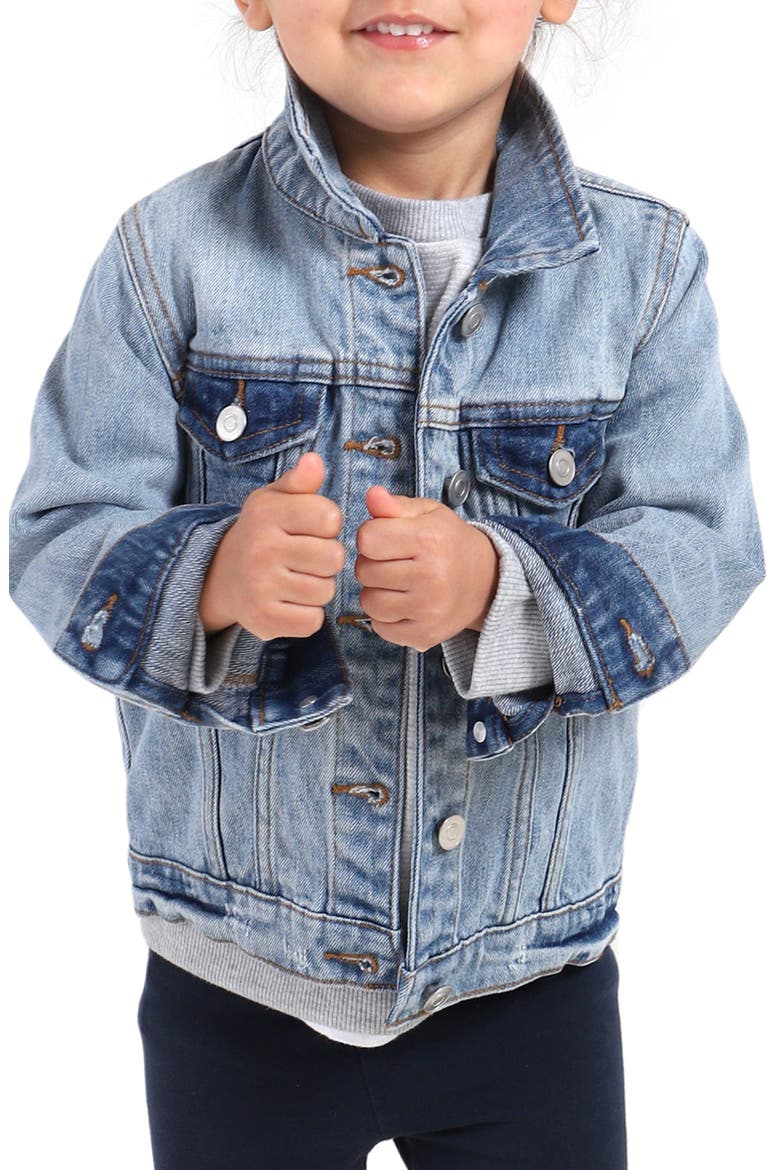 Ingrid & Isabel® Kids' Babe Denim Jacket, Main, color, LIGHT WASH