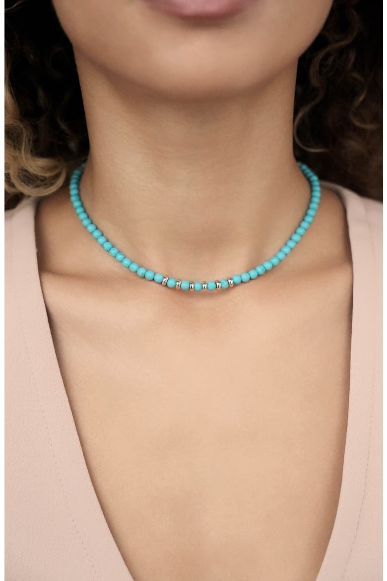 Turquoise Bead Choker Necklace, Alternate, color, TURQUOISE