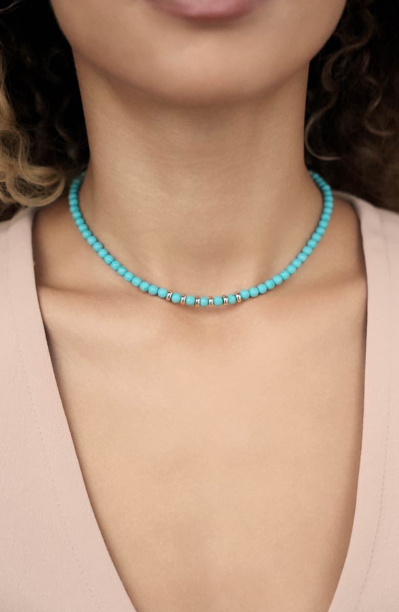 Ettika Turquoise Bead Choker Necklace, Alternate, color, Turquoise