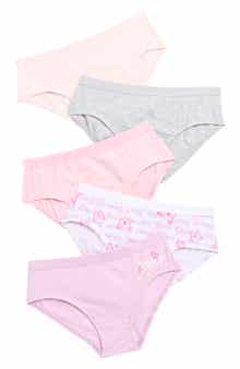 Juicy Couture Kids' 5-Pack Stretch Cotton Bikinis