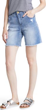 Wit & Wisdom Frayed High Waist Denim Shorts