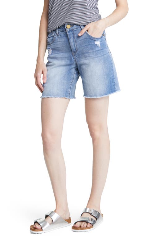 Wit & Wisdom 'Ab'Solution Frayed High Waist Denim Shorts in Light Blue Vintage  product
