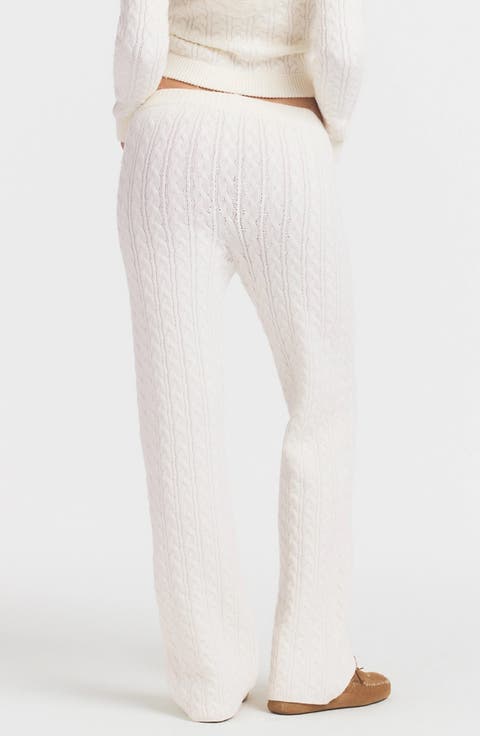 Sweater Knit Cable Straight Leg Pants