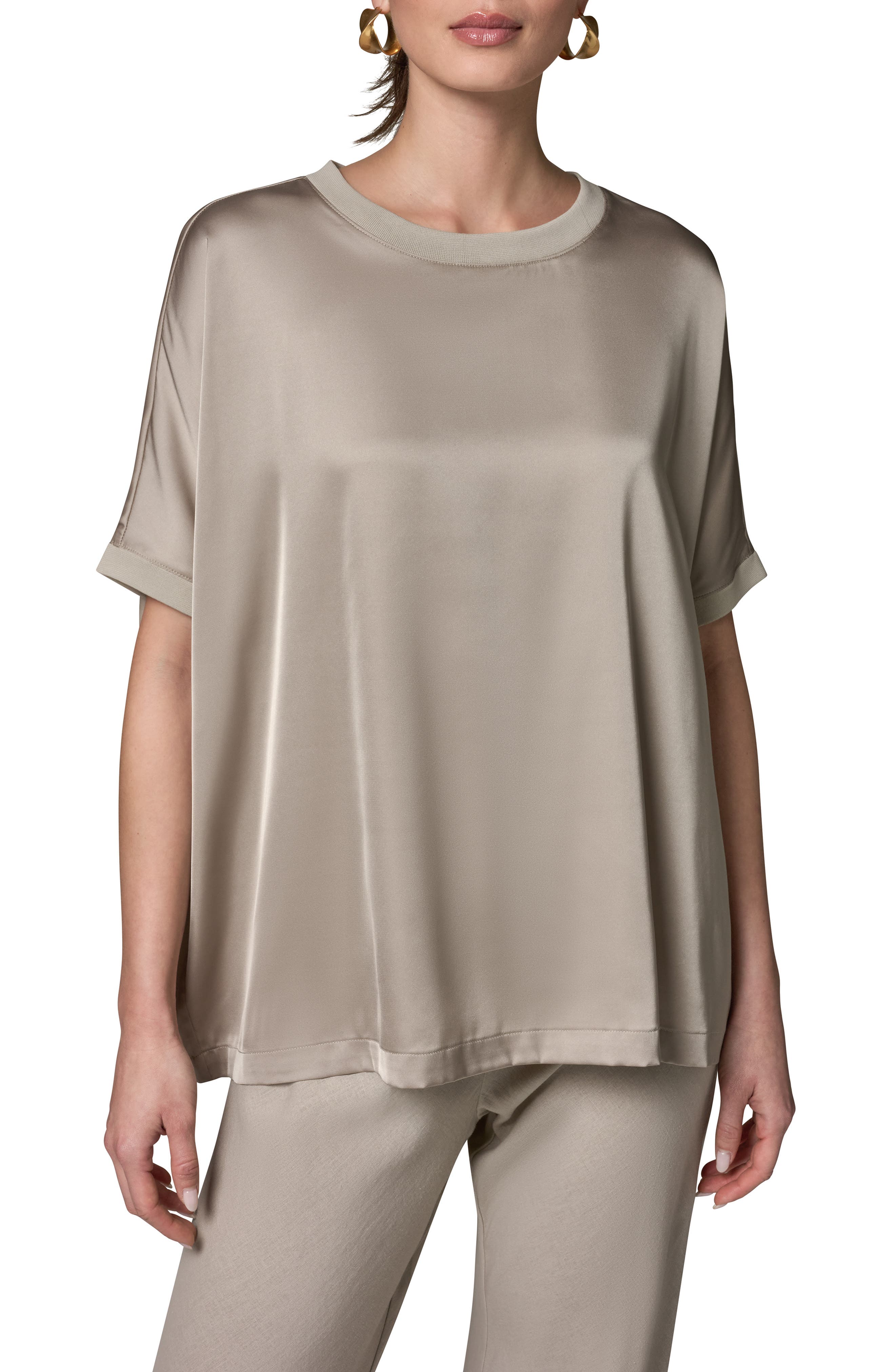 Satin Short Sleeve Top - image 3