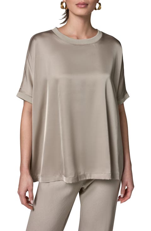Satin Short Sleeve Top