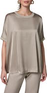 Donna Karan New York Satin Short Sleeve Top