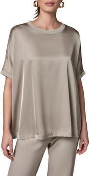 Donna Karan New York Satin Short Sleeve Top