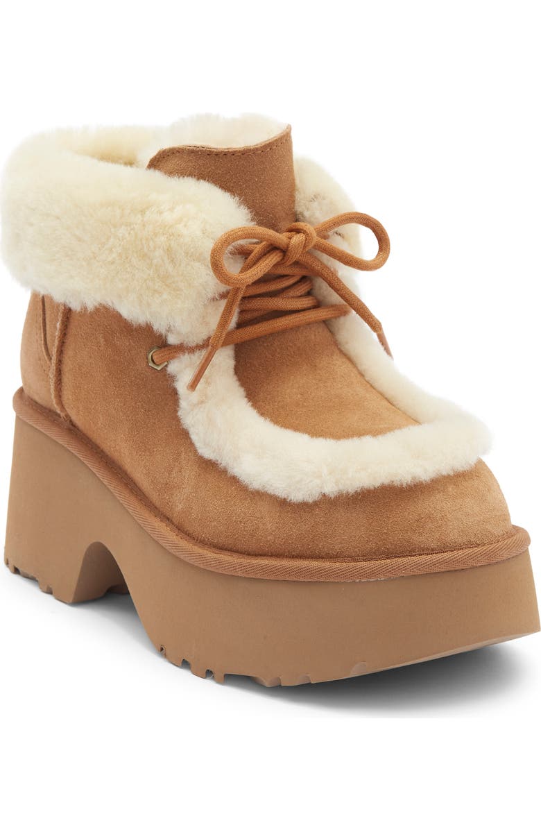 UGG<sup>®</sup> Esmee Genuine Shearling Detail Lace-Up Boot, Main, color,