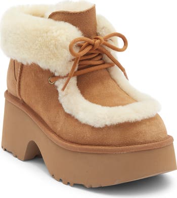 Shearling Ugg Womens Tie Boots UGG® Esmee Genuine Shearling Detail