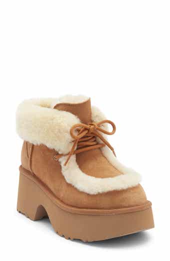Esmee Genuine Shearling Detail Lace-Up Boot