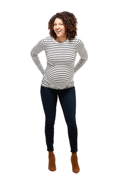 Liv Long Sleeve Sculpting Maternity Crew Neck Tee
