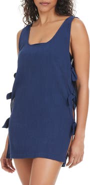 Sanctuary Side Tie Cotton Cover-Up Minidress