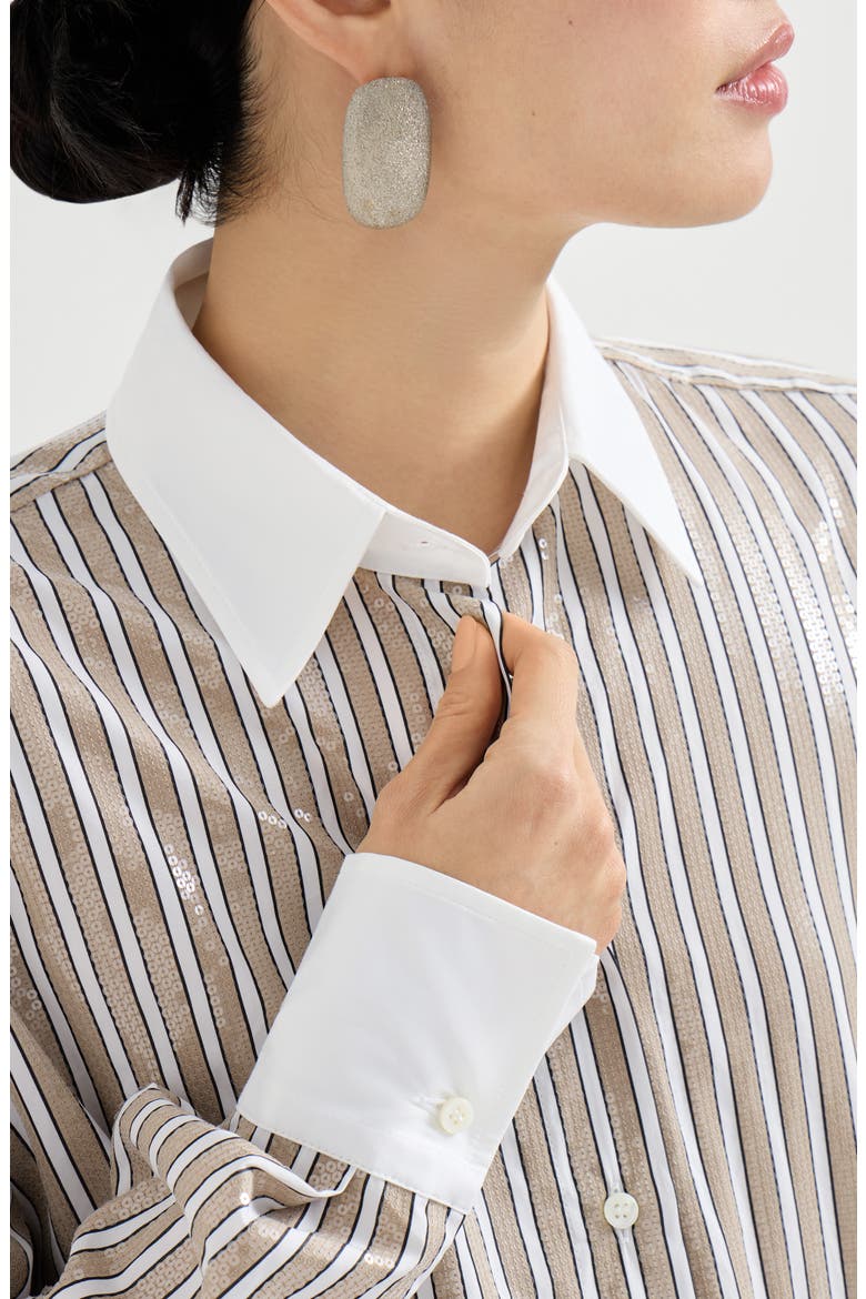 Dazzling stripes shirt, Alternate, color, Beige
