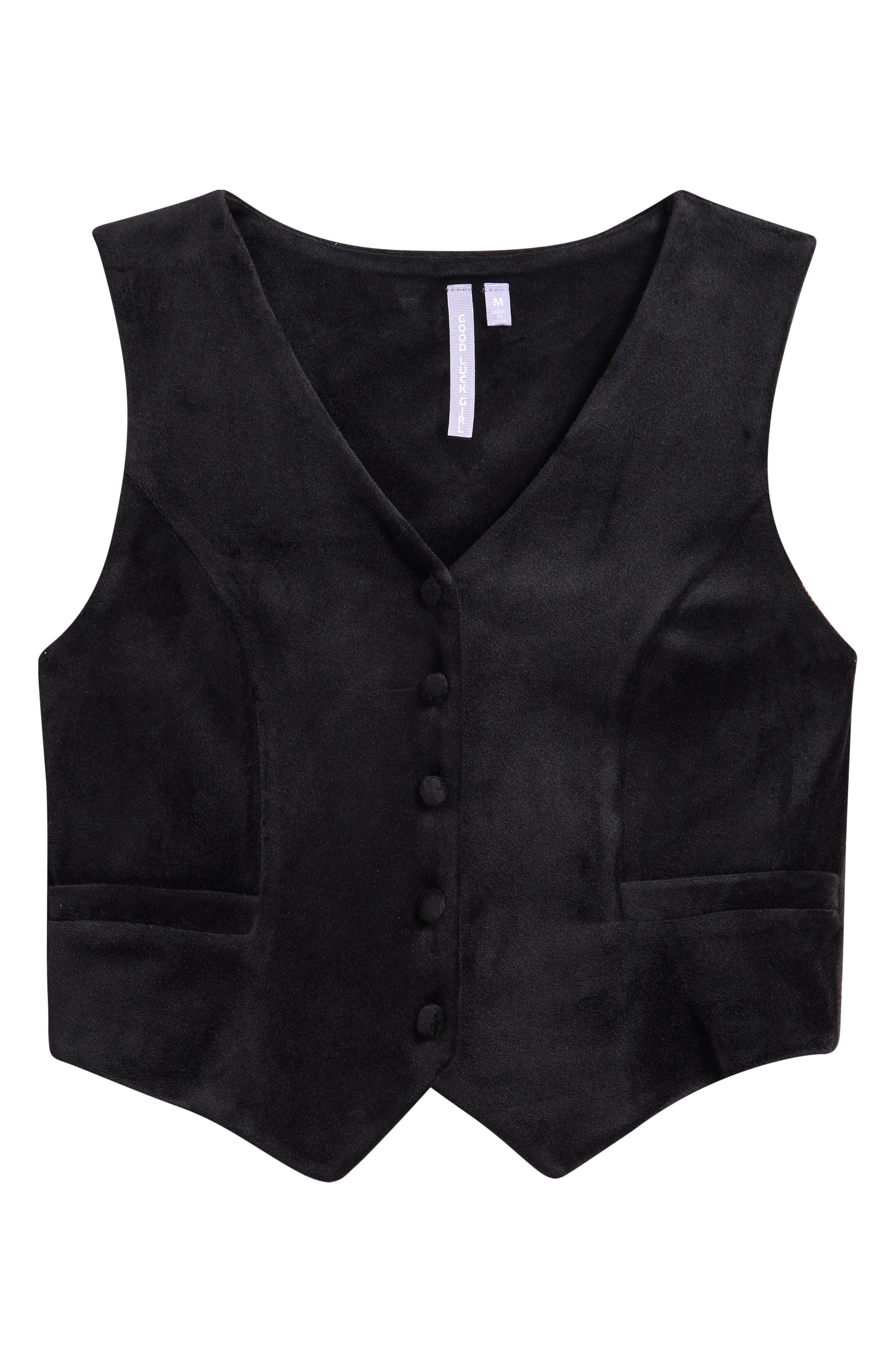 Kids' Stretch Velvet Button-Up Vest