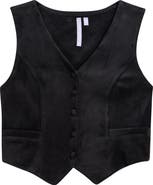 Good Luck Girl Kids' Stretch Velvet Button-Up Vest