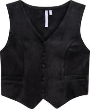 Good Luck Girl Kids' Stretch Velvet Button-Up Vest
