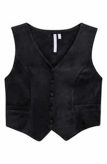 Kids' Stretch Velvet Button-Up Vest