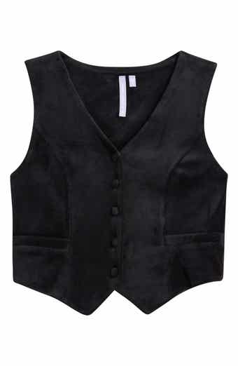 Kids' Stretch Velvet Button-Up Vest