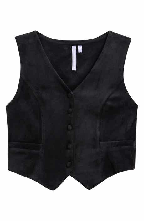 Kids' Stretch Velvet Button-Up Vest