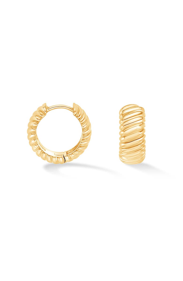 Dower & Hall Wide Twist Huggie Hoops, Main, color, Yellow Gold Vermeil