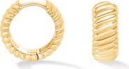 Dower & Hall Wide Twist Huggie Hoops