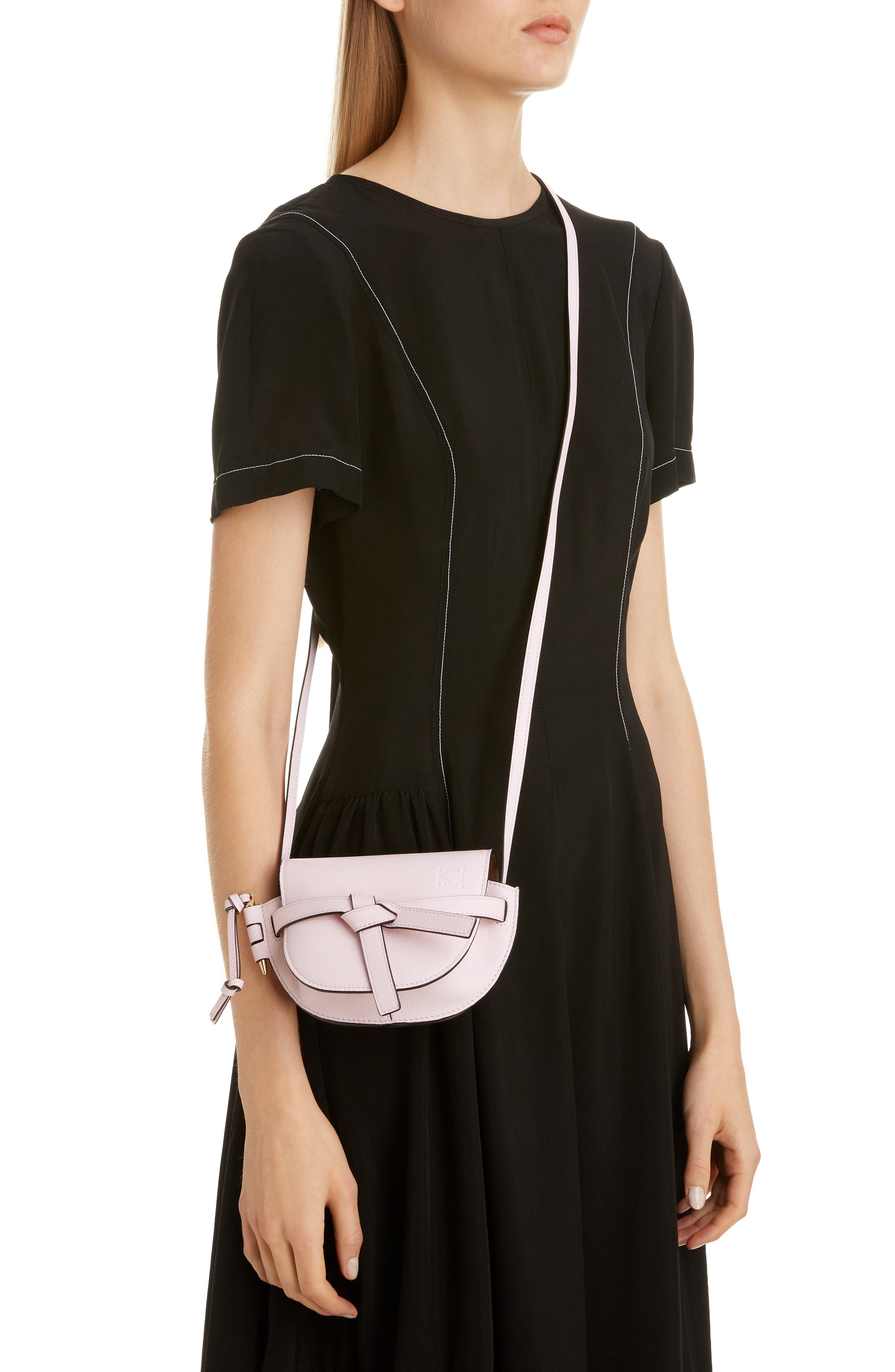 Loewe Mini Gate Leather Crossbody Bag, Alternate, color, 