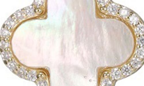 Fzn Mother Of Pearl Clover Pendant Necklace In Multi