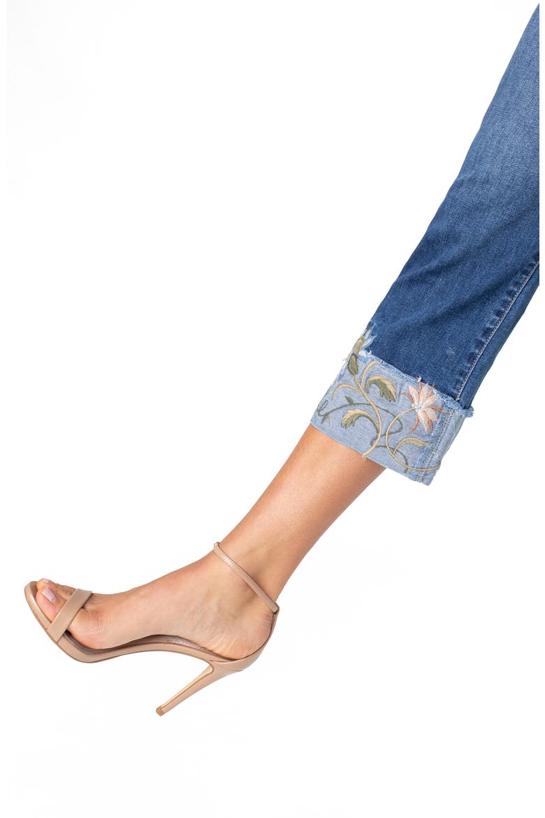 Sadie Embroidered Crop Straight Leg Jeans, Alternate, color, MELBOURNE LIGHT