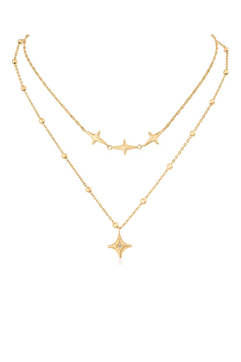 Celestial Layered Pendant Necklace, Main, color, CLEAR GOLD