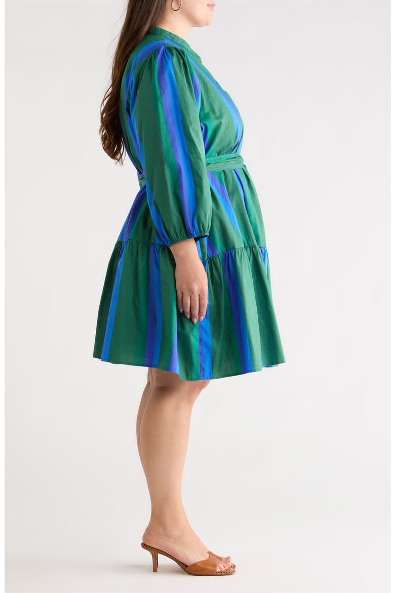 Dolary Stripe Tie Waist Dress, Alternate, color, EMERALD-BLUES