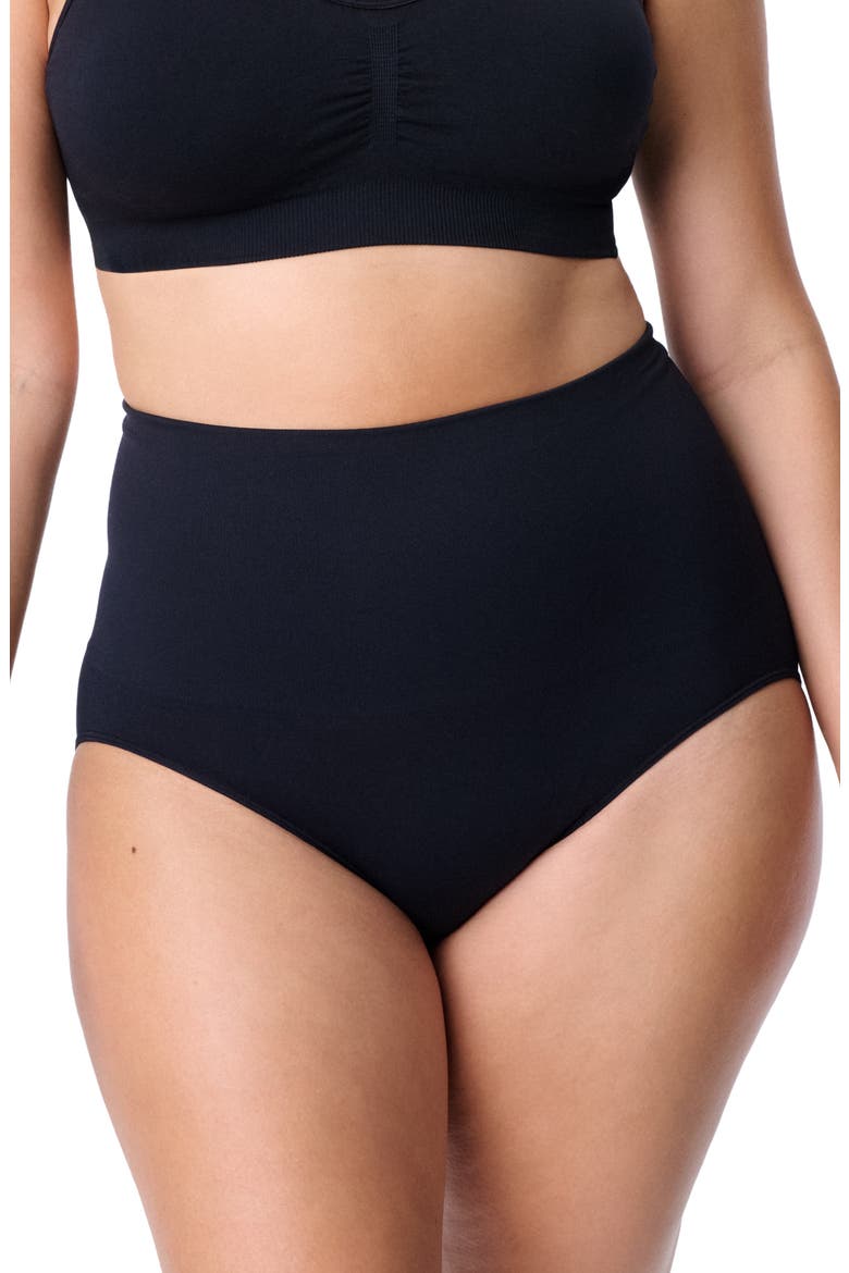 Motherhood Women's Maternity Seamless Postpartum Shaper Panty with Belly Support, 2-Pack, Alternate, color, Black and Oat