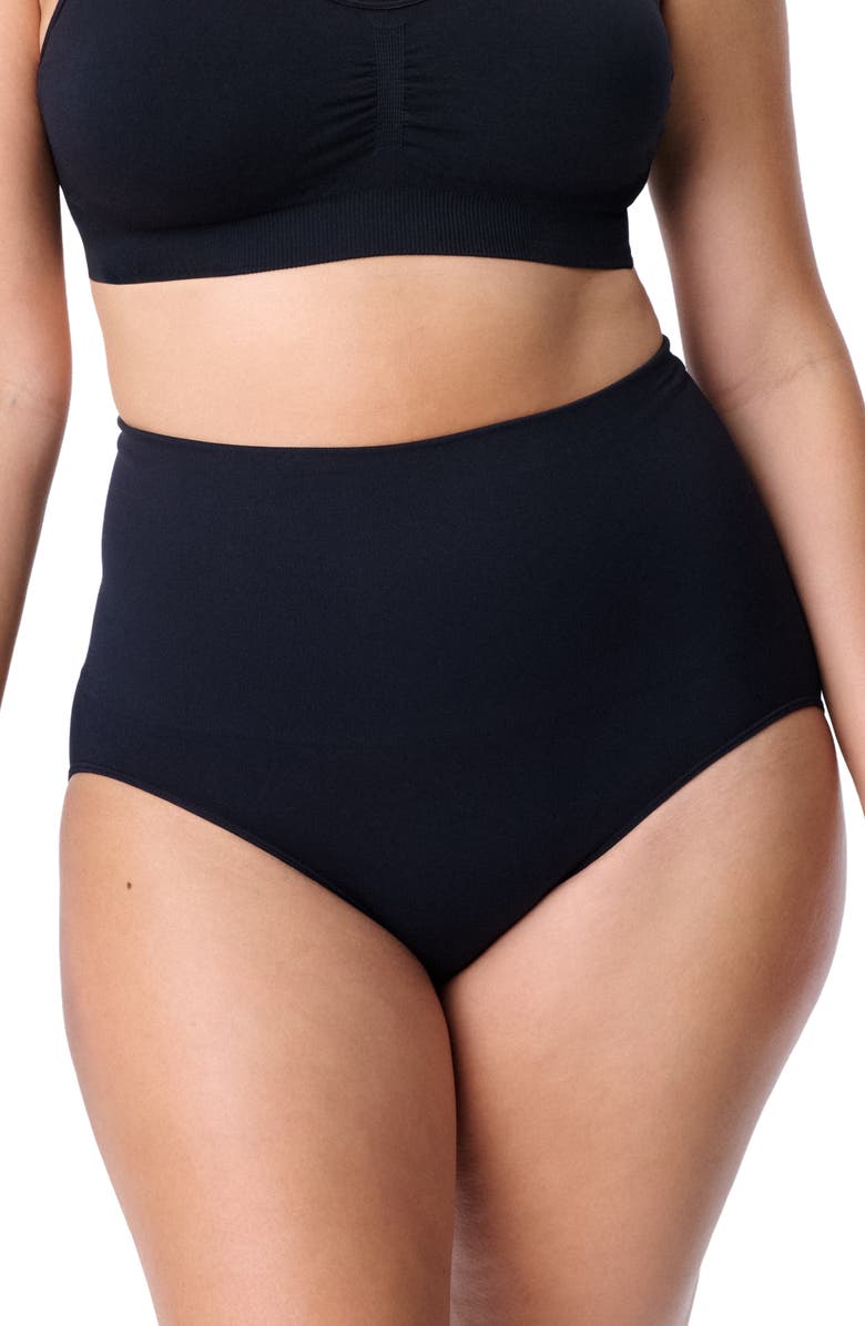 MOTHERHOOD MATERNITY Motherhood Women's Maternity Seamless Postpartum Shaper Panty with Belly Support, 2-Pack, Alternate, color, Black And Oat