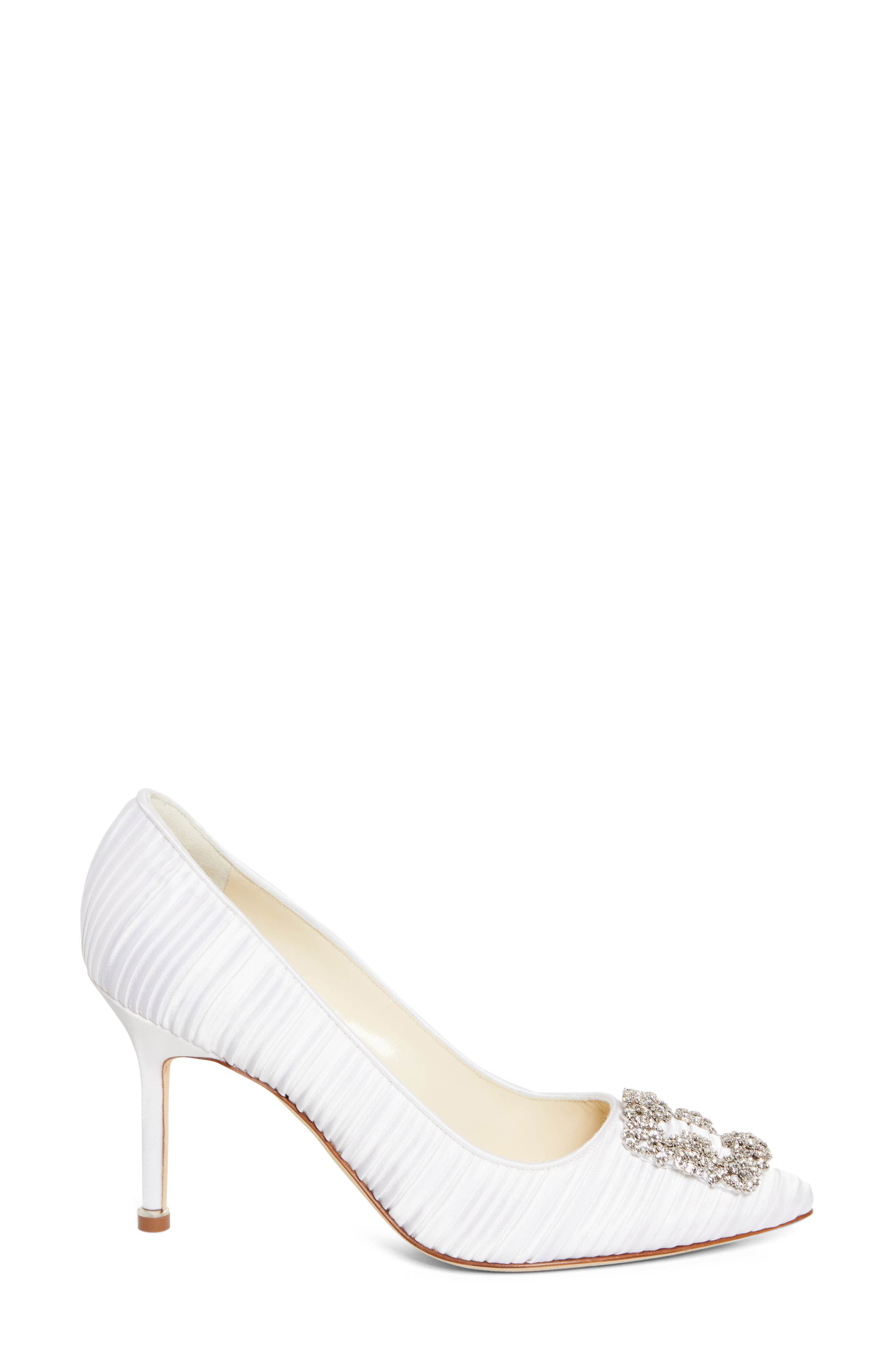 Manolo Blahnik Hangisi Crystal Buckle Pump, Alternate, color, 