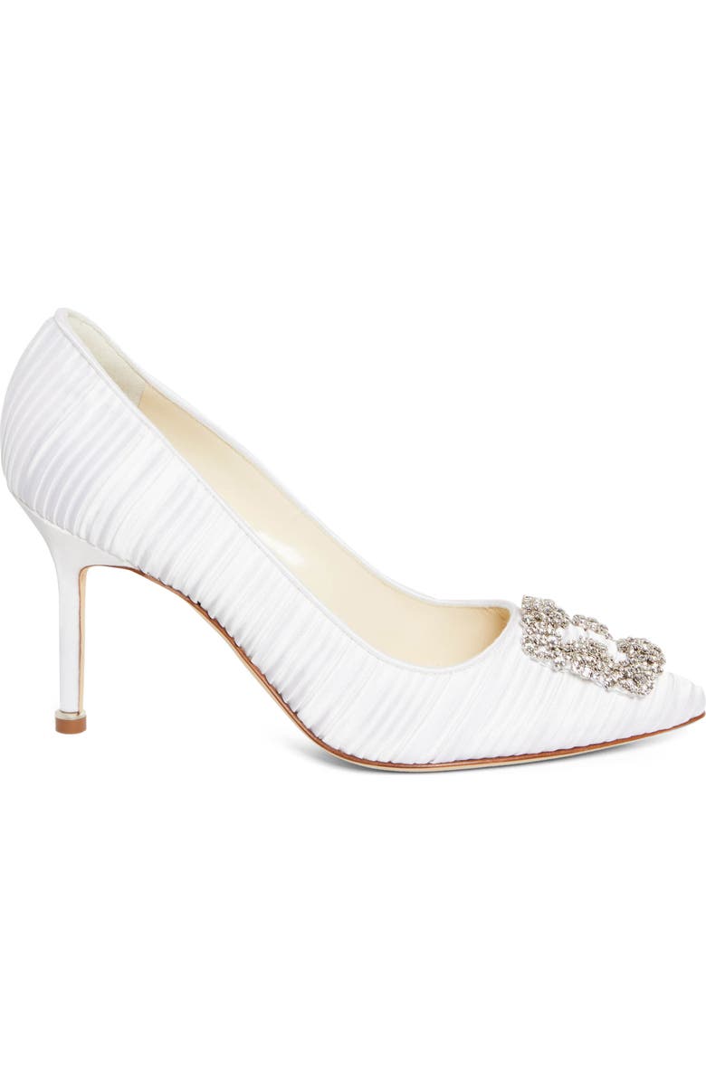 Manolo Blahnik Hangisi Crystal Buckle Pump, Alternate, color,