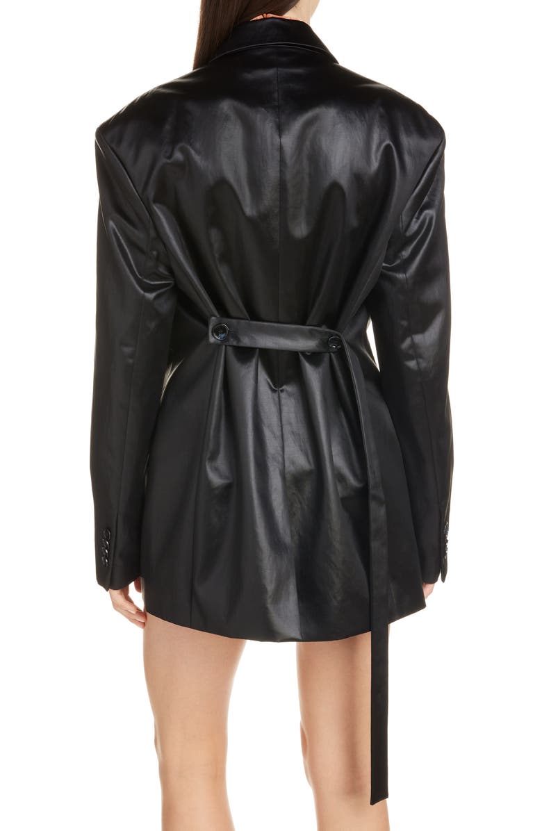 Acne Studios Jill Shiny Cotton Blend Blazer, Alternate, color, 