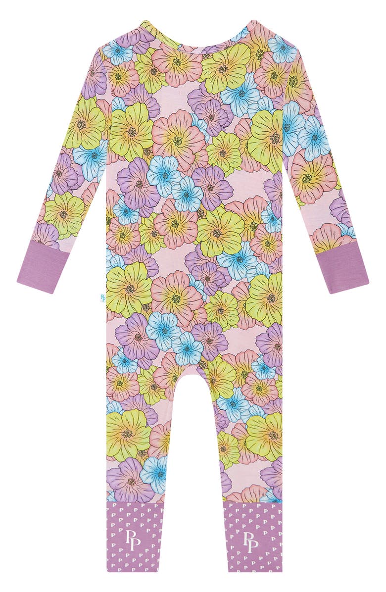 Posh Peanut Kourtney Floral Fitted Convertible Footie Pajamas, Alternate, color, 