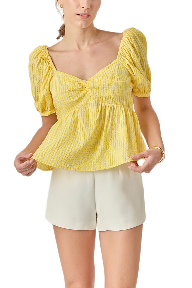 Puff Sleeve Top, Alternate, color, YELLOW