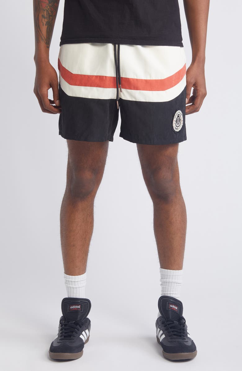 HONOR THE GIFT Stripe Track Shorts, Main, color, 