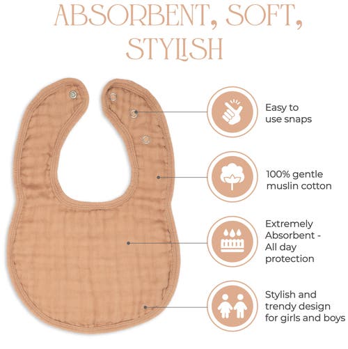 Comfy Cubs Muslin Bibs In Caramel