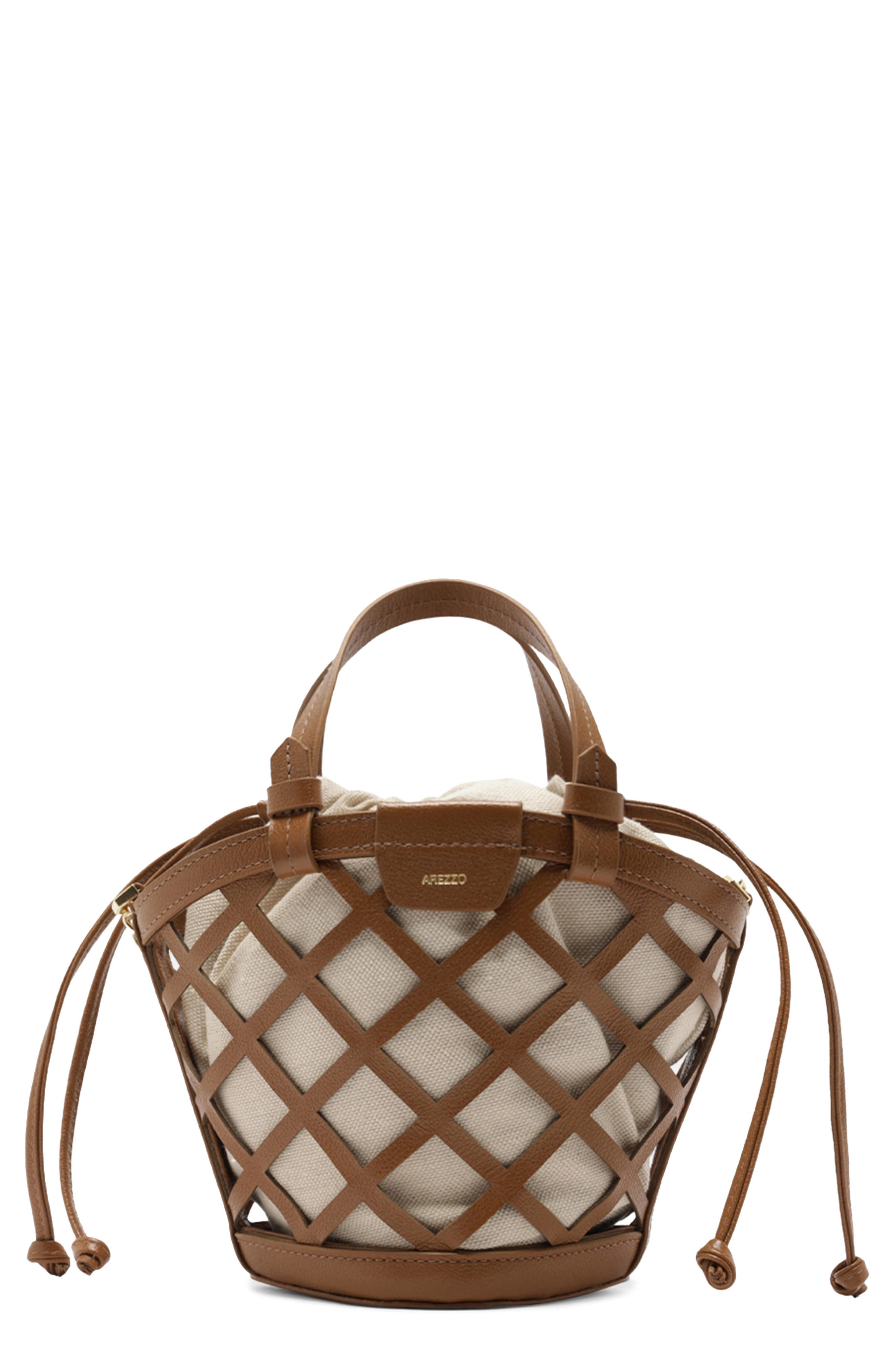 Arezzo Small Petra Leather Bucket Bag, Main, color, 
